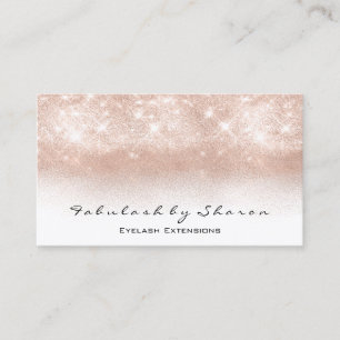 Cartão De Visita Makeup Artist Event Beauty Blogger Glitter White