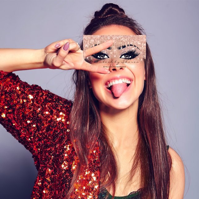 Cartão De Visita Makeup Artist Eyebrow Lash Glitter Spark Ombr (Makeup Artist Eyebrow Lash Glitter Drip Spark Ombr Business Card)