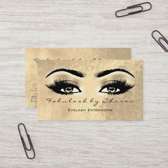 Cartão De Visita Makeup Artist Eyebrow Lashes Extension Lashes Leat (Frente/Verso In Situ)