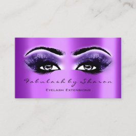 Cartão De Visita Makeup Artist Eyebrow Lashes Extension Purple