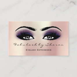 Cartão De Visita Makeup Artist Eyebrow Lashes Extension Violet Rosa