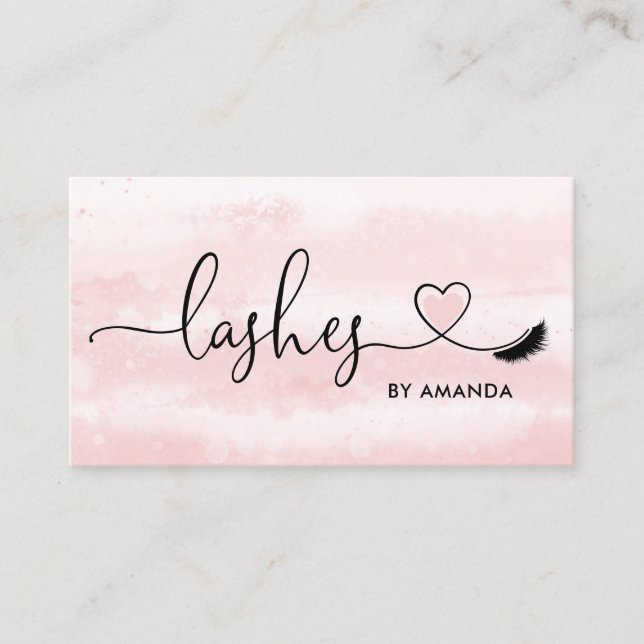Cartão De Visita Makeup Artist Eyebrow Olhos Pisca Coração (Frente)