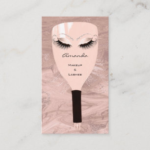 Cartão De Visita Makeup Artist Eyelash Extension Hair Rosa