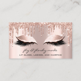 Cartão De Visita Makeup Artist Eyelash Glitter Drives Rosa