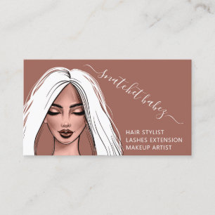 Cartão De Visita Makeup Artist Eyelash Hair Broca Lábios Blush Log