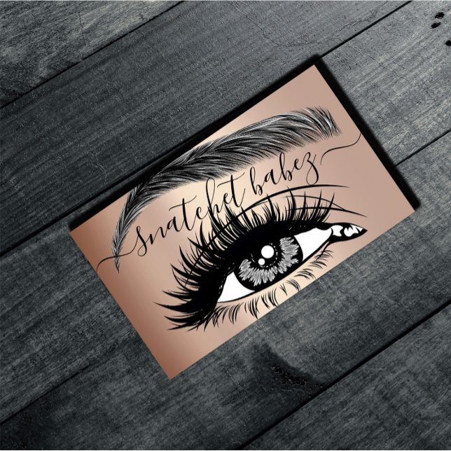 Cartão De Visita Makeup Artist Eyelash Hair Brocas Código QR Rosa (Makeup Artist Eyelash Hair Brows QR Code Rose Business Card)