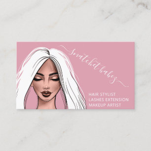 Cartão De Visita Makeup Artist Eyelash Hair Brocas Lábios QR Logot