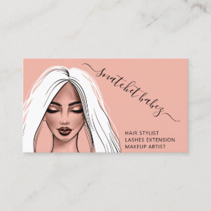 Cartão De Visita Makeup Artist Eyelash Hair Brows Lábios QR Logoti