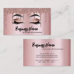 Cartão De Visita Makeup Artist Eyelash Lashes Glitter Drives Rosa