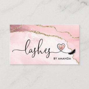 Cartão De Visita Makeup Artist Eyes Lashes Blush Pink Agate
