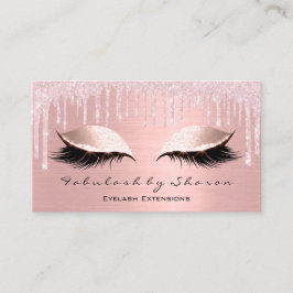 Cartão De Visita Makeup Artist Eyes Lashes Glitter Drives Rosa Blus