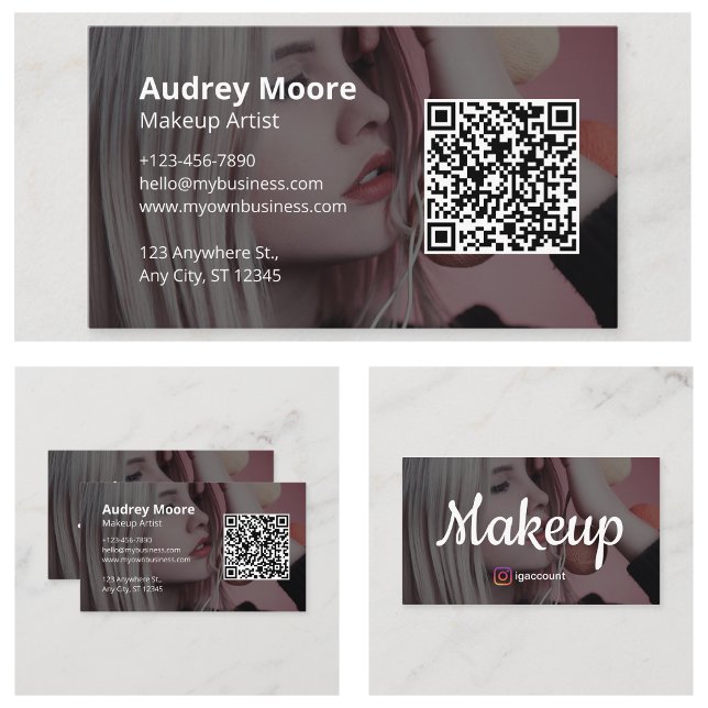 Cartão De Visita Makeup Artist Girly Design (Makeup Artist Girly Design Business Card
)