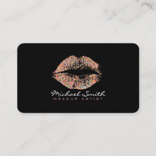 Cartão De Visita Makeup Artist Glitter Multicolor Lábios #8