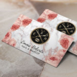 Cartão De Visita Makeup Artist Hair Salon Vintage Floral Marble<br><div class="desc">Makeup Artist & Hair Stylist Salon Vintage Floral Trendy Marble Cartões de visitas.</div>