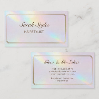 Cartão De Visita Makeup Artist Hair Stylist Opal Holographic 