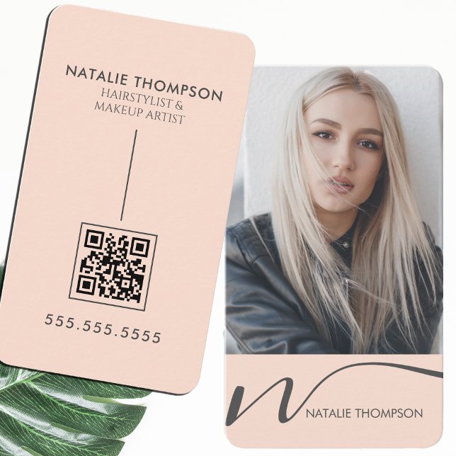 Cartão De Visita Makeup Artist Hairstylist Nail Tech Beauty Salon (Criador carregado)