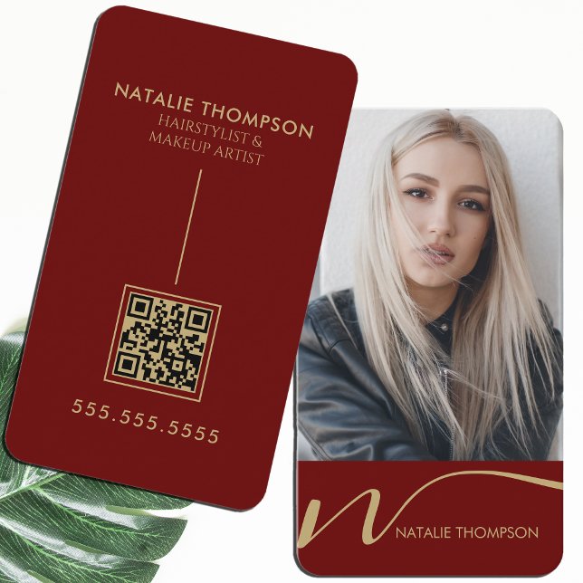 Cartão De Visita Makeup Artist Hairstylist Nail Tech Beauty Salon (Criador carregado)