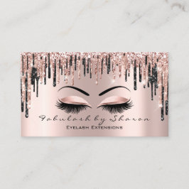 Cartão De Visita Makeup Artist Heart Lash Glitter Rosa Brows