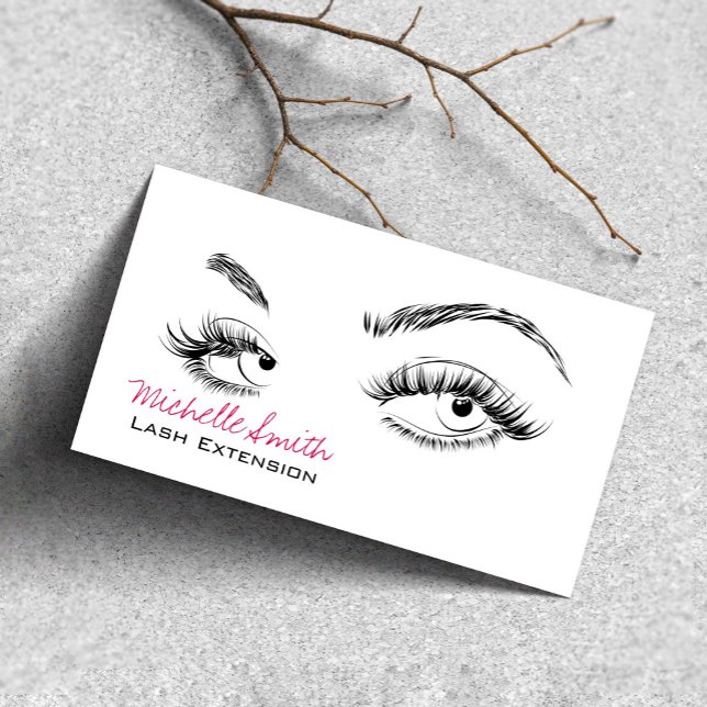 Cartão De Visita Makeup Artist Lashes Brota White Preto Código Qr (Criador carregado)
