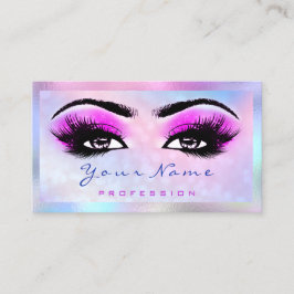 Cartão De Visita Makeup Artist Microblade Eyelash Holograph HotPink