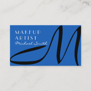 Cartão De Visita Makeup Artist Na moda Monograma Modern Denim