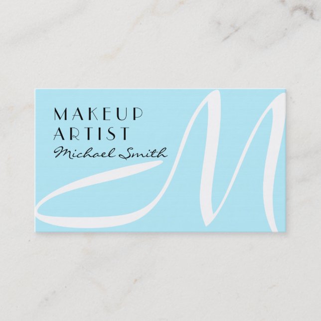 Cartão De Visita Makeup Artist Na moda Monograma Modern Diamond (Frente)