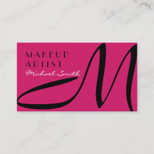 Cartão De Visita Makeup Artist Na moda Monograma Modern Dogwood Ros