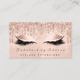 Cartão De Visita Makeup Artist Olhos Lashes Glitter Drives Rosa Dou
