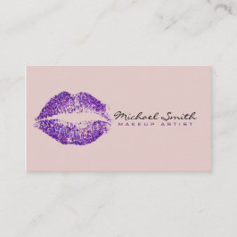 Cartão De Visita Makeup Artist Purple Lábios #4