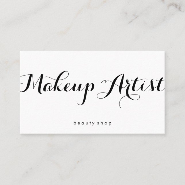 Cartão De Visita Makeup Artist Rico Font Minimalist (Frente)