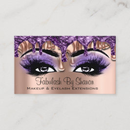 Cartão De Visita Makeup Artist Rosa Purple Drives Lashes Olhos