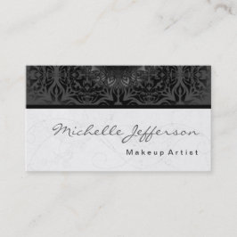 Cartão De Visita Makeup Artist Script Cinza