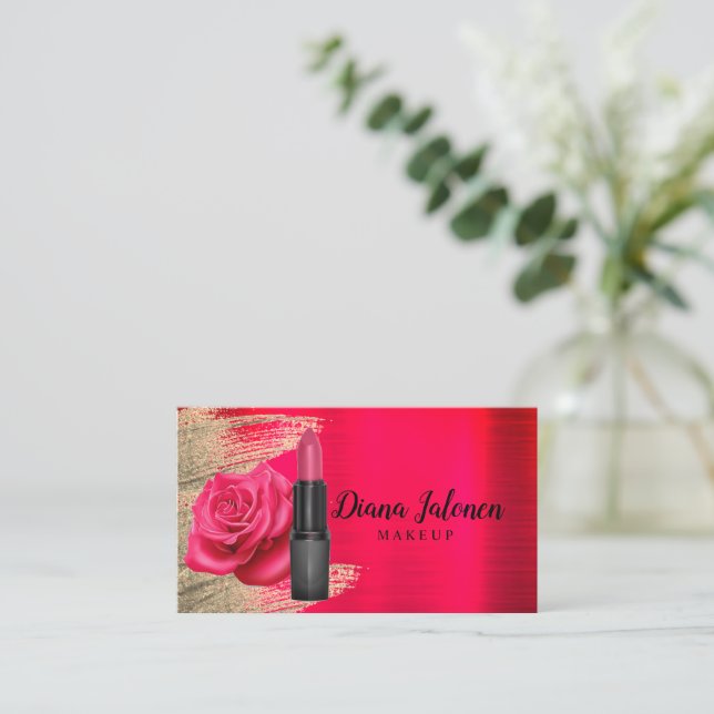 Cartão De Visita Makeup Artist Sparparte Silver Dourado (Em pé/Frente)