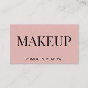 Cartão De Visita Makeup Bold Typografia Dusty Pink Na moda