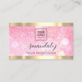 Cartão De Visita Makeup Esthetician Lash Unhas QR Code Glitter