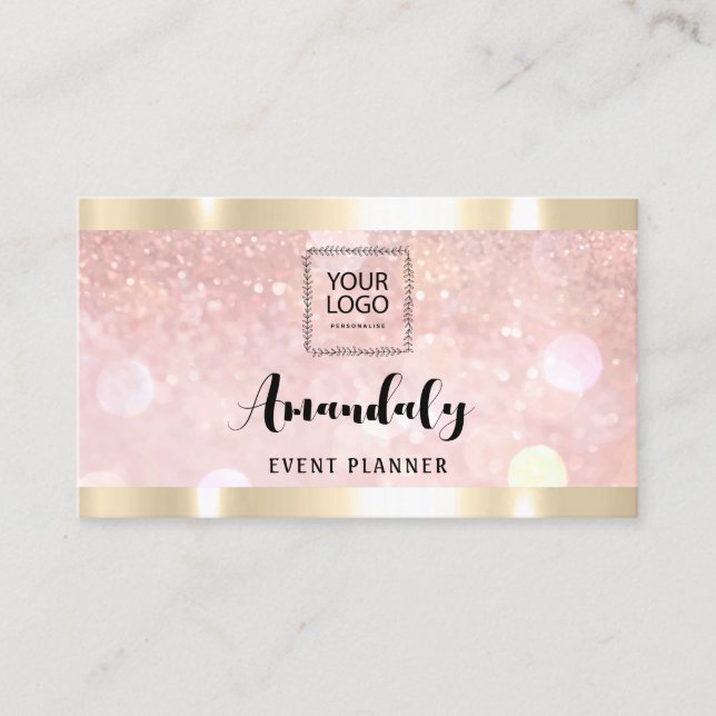 Cartão De Visita Makeup Esthetician Lash Unhas QRCode Logo Rosa (Frente)