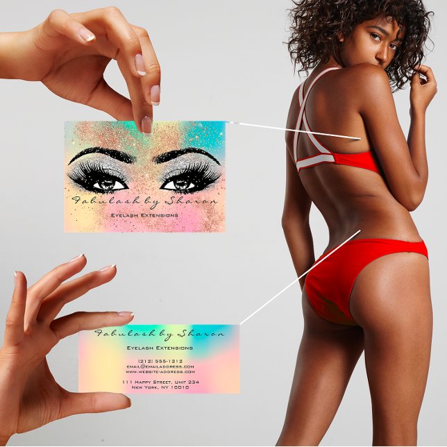 Cartão De Visita Makeup Eyebrow Lash Glitter Pastel Spark Esthetici (#PastelPassion #GlitterGlow #LashLove #EyebrowElegance #MakeupMagic #EstheticianElite #SparkleStatem)