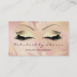 Cartão De Visita Makeup Eyebrow Lashes Glitter Diamond Blush Marble