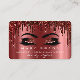 Cartão De Visita Makeup Eyebrows Lashes Burgundy Spark Unhas