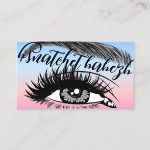 Cartão De Visita Makeup Eyelash Brows Logotipo QRCode Reimbow