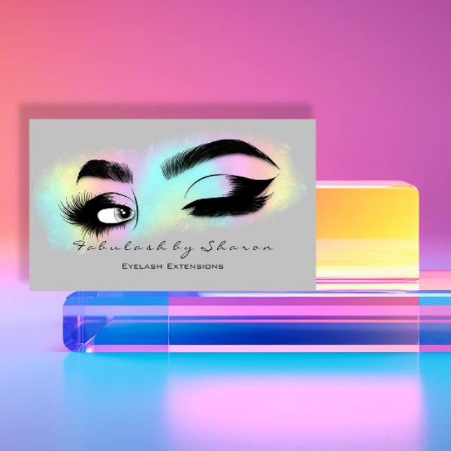 Cartão De Visita Makeup Eyelash Logotipo do CÓDIGO QR (Makeup Eyelash QR CODE Logo Microblading Brows Business Card)
