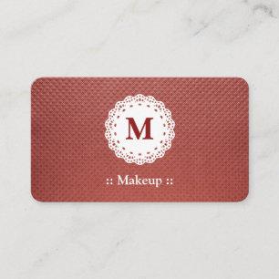 Cartão De Visita Makeup Lace Monograma Maroon
