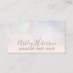 Cartão De Visita Makeup monograma typografia blush rosa pérola nac