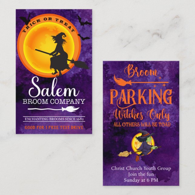 Cartão De Visita Mala do Halloween Inserir Personalizar Texto 100 (Frente/Verso)