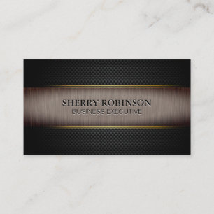 Cartão De Visita Malha Lux Negra Esmagamento Metálico Escuro