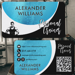 Cartão De Visita Malhação de Treinador Pessoal do Modern Dynamic QR