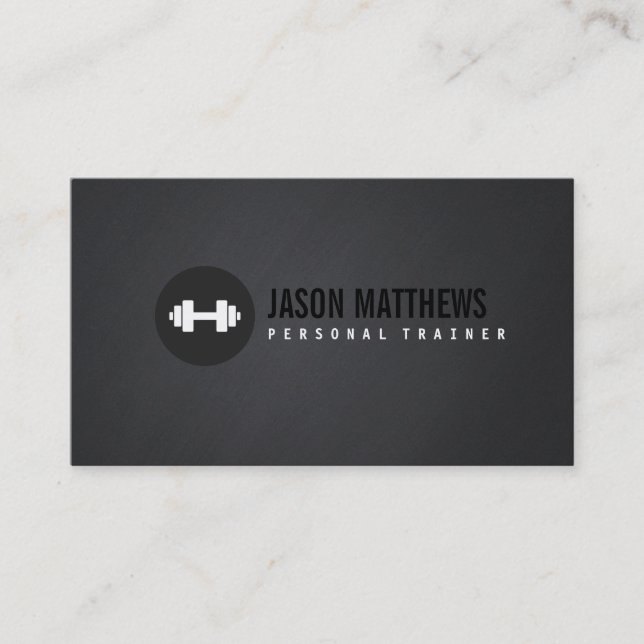 Cartão De Visita Malhação do logotipo legal Personal Trainer White  (Frente)