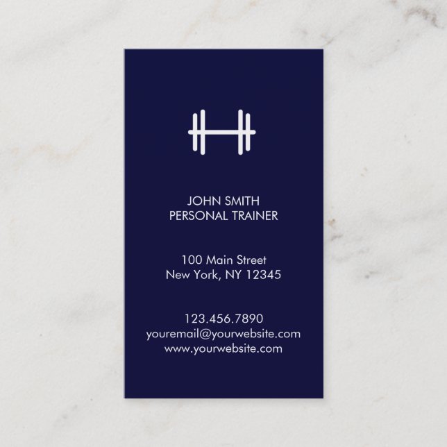 Cartão De Visita Malhação moderna do marinho/cartão de visita (Frente)