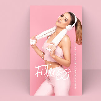 Cartão De Visita Malhação moderna | Foto do Código QR do Treinador 