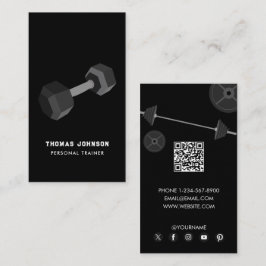 Cartão De Visita Malhação pessoal do treinador Dumbbell QR Code